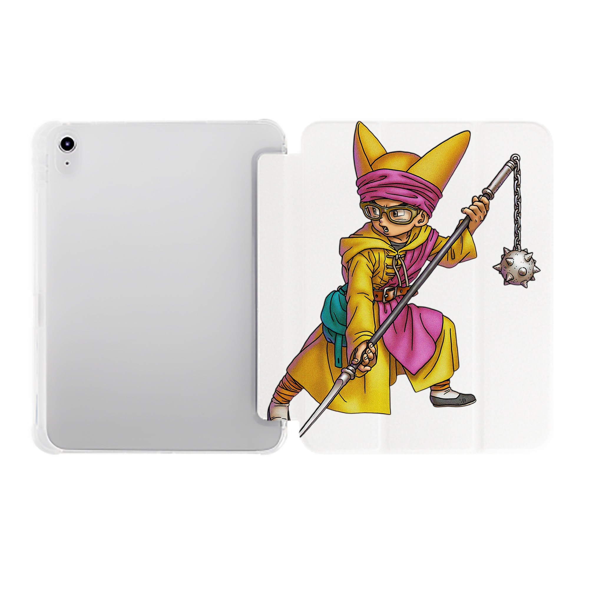 （画像用） ドラゴンクエスト Doragon Kuesuto Dragon Quest IPad ケース ペン収納付き 三つ折りスタンド PUレザー×シリコン 対応機種9.5/10.5/10.9インチ